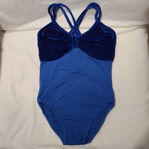 Navy Blue Velvet ballet leotard